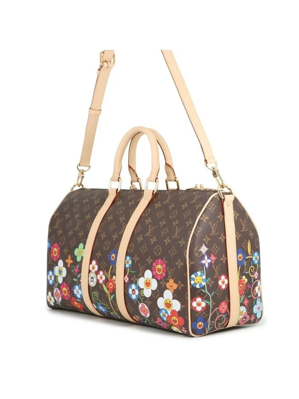 Louis Vuitton Boston Bag Monogram LV TM Keepall Bandouliere 45 Takashi Murakami